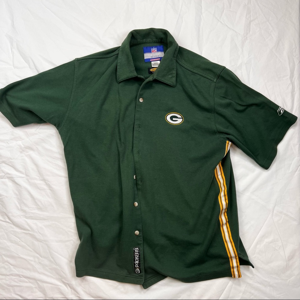 Vintage NFL Team Apparel Green Bay Packers Logo Shirt M Reebok Play Dry L040522